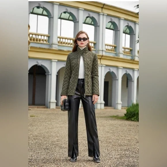 S P Y M Womens Diamond Quilted Jacket Lightweight Padding Coat w/Pockets NWT S3X - Picture 4 of 6